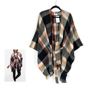 Dry Goods by David and Young NWT Belted Plaid Kimono